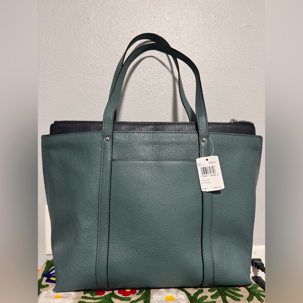 Coach Green Leather shoulder Tote Bag May - Picture 8 of 12